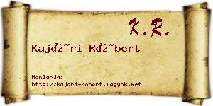 Kajári Róbert névjegykártya